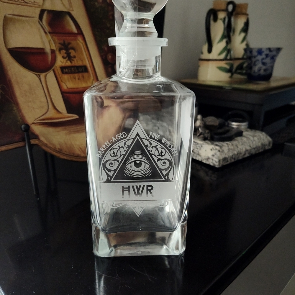 Masonic Glass Decanter with Eye Design